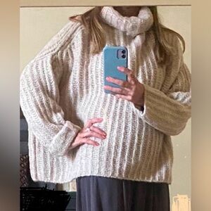 Free people cowl neck chunky sweater